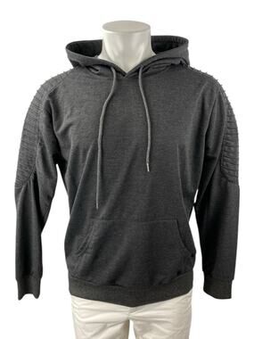 NEW Coofandy Men's Gray Long Sleeve Hoodie Hooded Pullover Sweatshirt Top Size S